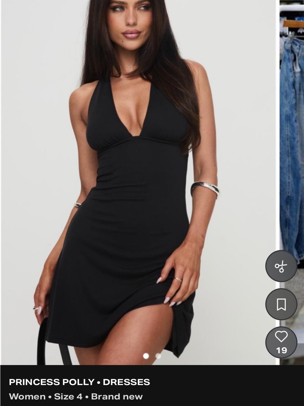 Princess Polly Black Halter Dress size 4